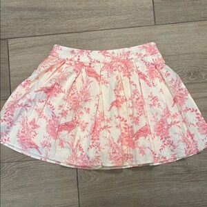 Pleated pink floral skirt